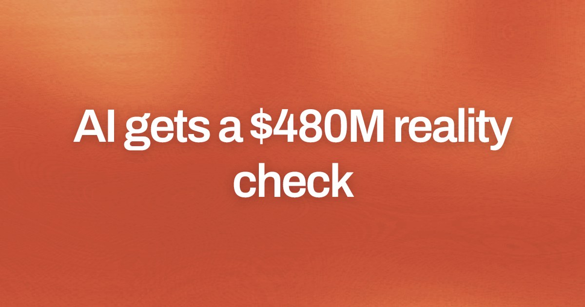 Cover image for AI gets a $480M reality check