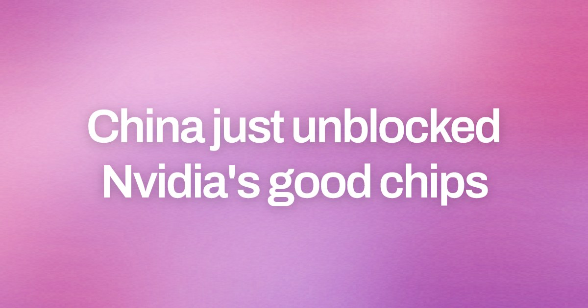 Cover image for China just unblocked Nvidia's good chips