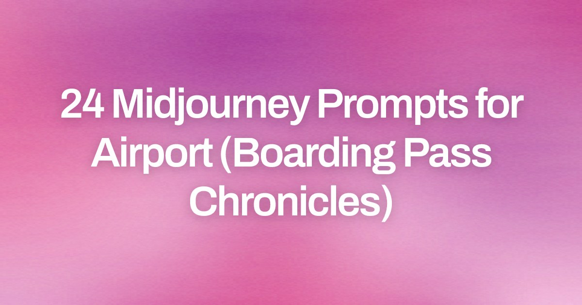 Cover image for 24 Midjourney Prompts for Airport (Boarding Pass Chronicles)