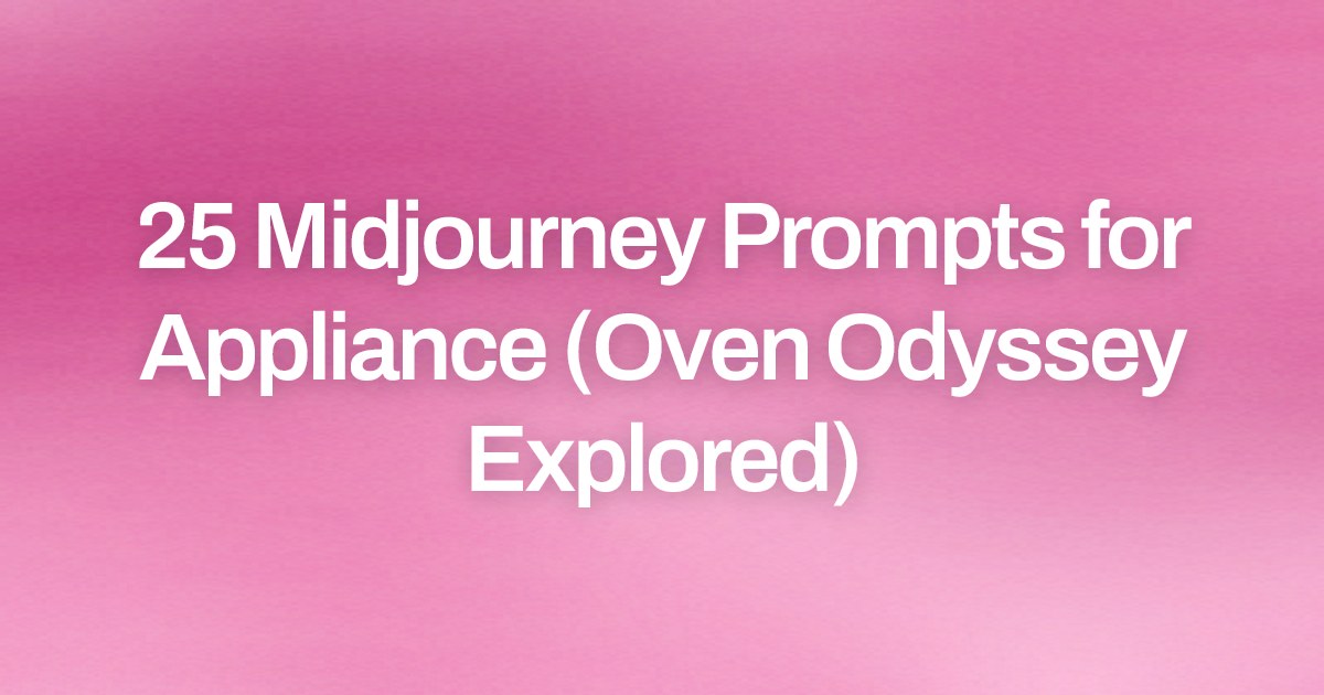 Cover image for 25 Midjourney Prompts for Appliance (Oven Odyssey Explored)