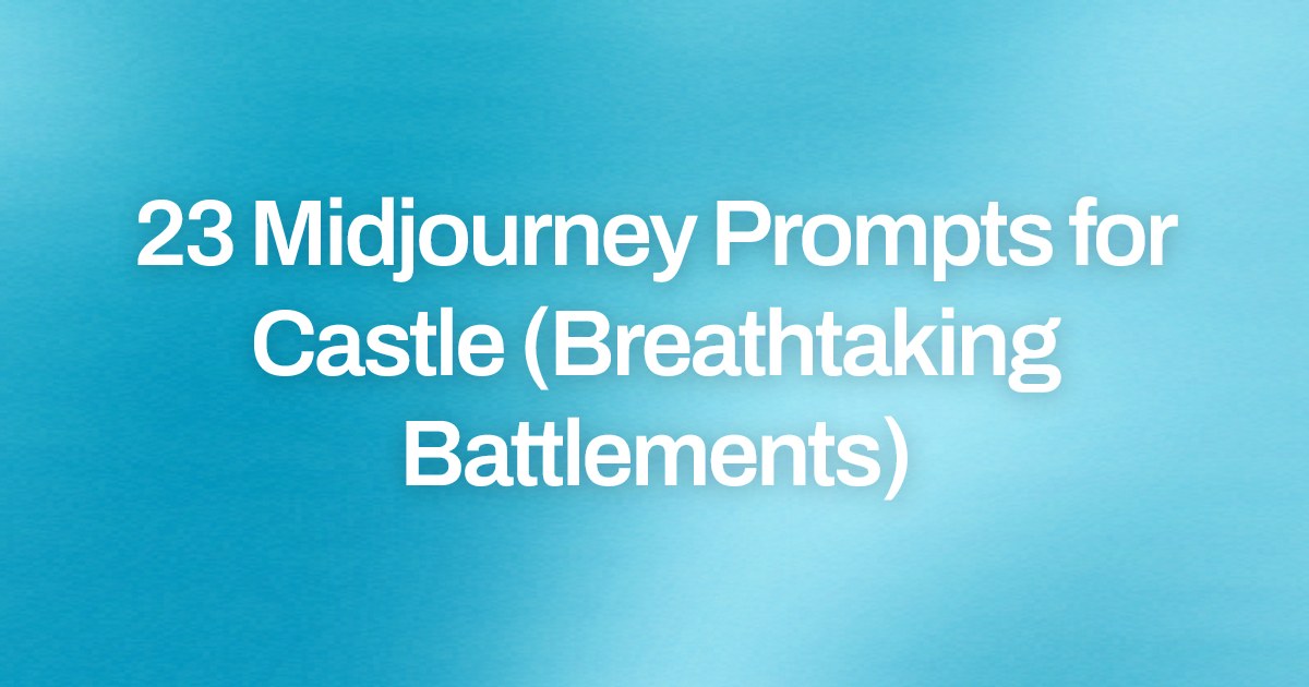 Cover image for 23 Midjourney Prompts for Castle (Breathtaking Battlements)