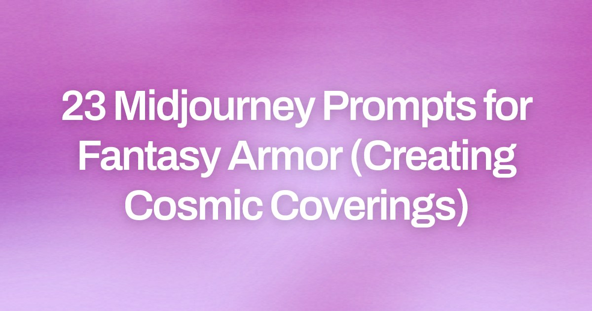 Cover image for 23 Midjourney Prompts for Fantasy Armor (Creating Cosmic Coverings)