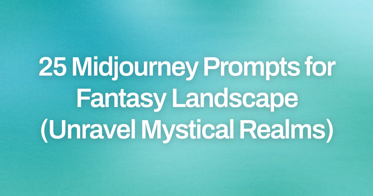 Cover image for 25 Midjourney Prompts for Fantasy Landscape (Unravel Mystical Realms)