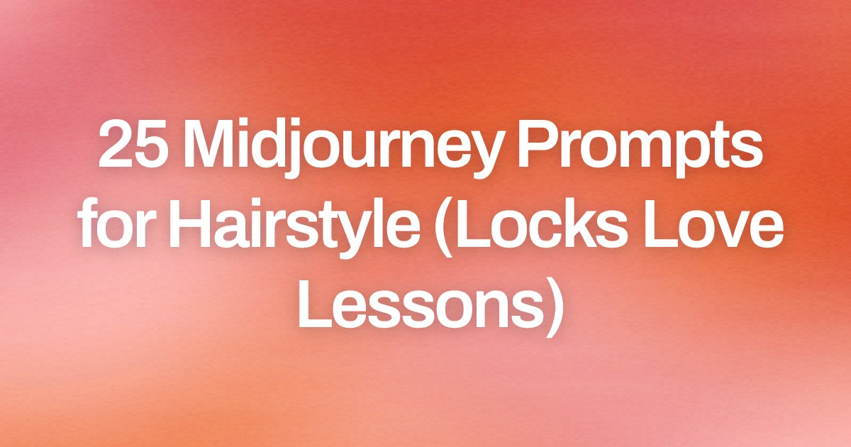 Cover image for 25 Midjourney Prompts for Hairstyle (Locks Love Lessons)