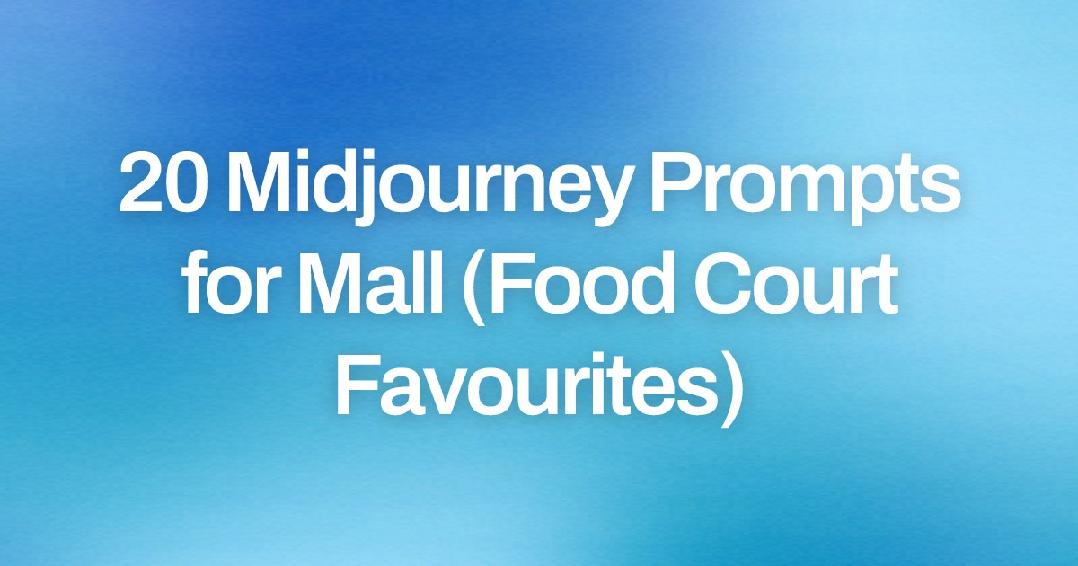 Cover image for 20 Midjourney Prompts for Mall (Food Court Favourites)