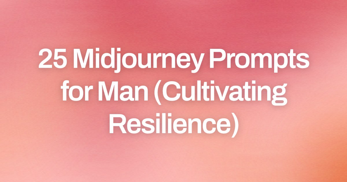 Cover image for 25 Midjourney Prompts for Man (Cultivating Resilience)