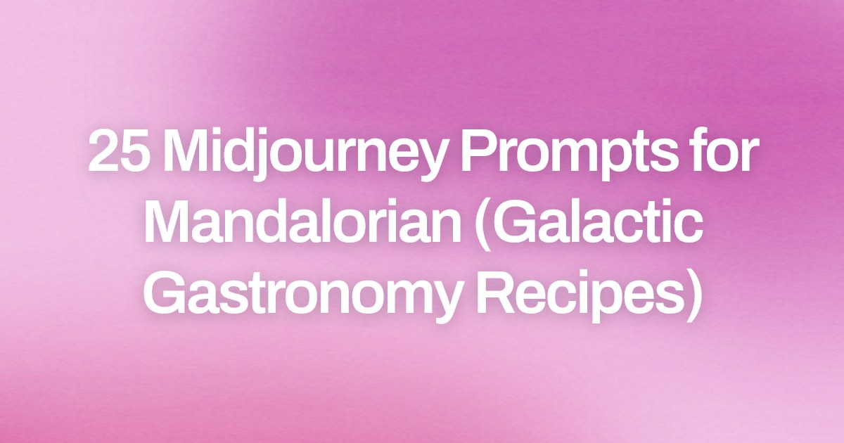 Cover image for 25 Midjourney Prompts for Mandalorian (Galactic Gastronomy Recipes)