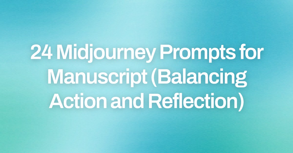 Cover image for 24 Midjourney Prompts for Manuscript (Balancing Action and Reflection)