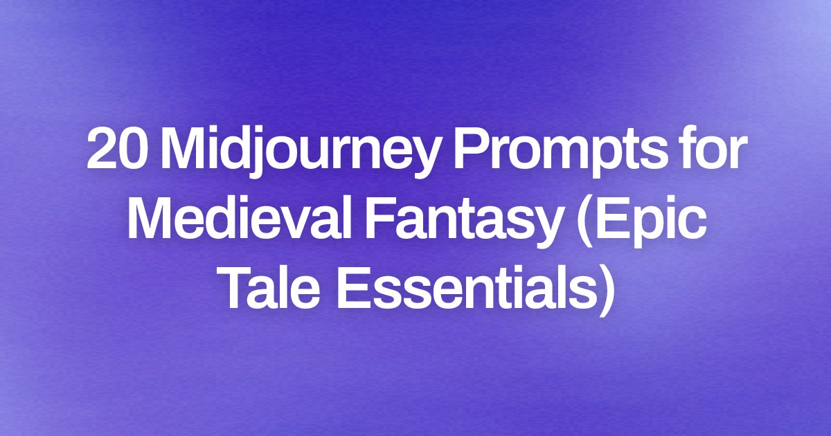 Cover image for 20 Midjourney Prompts for Medieval Fantasy (Epic Tale Essentials)