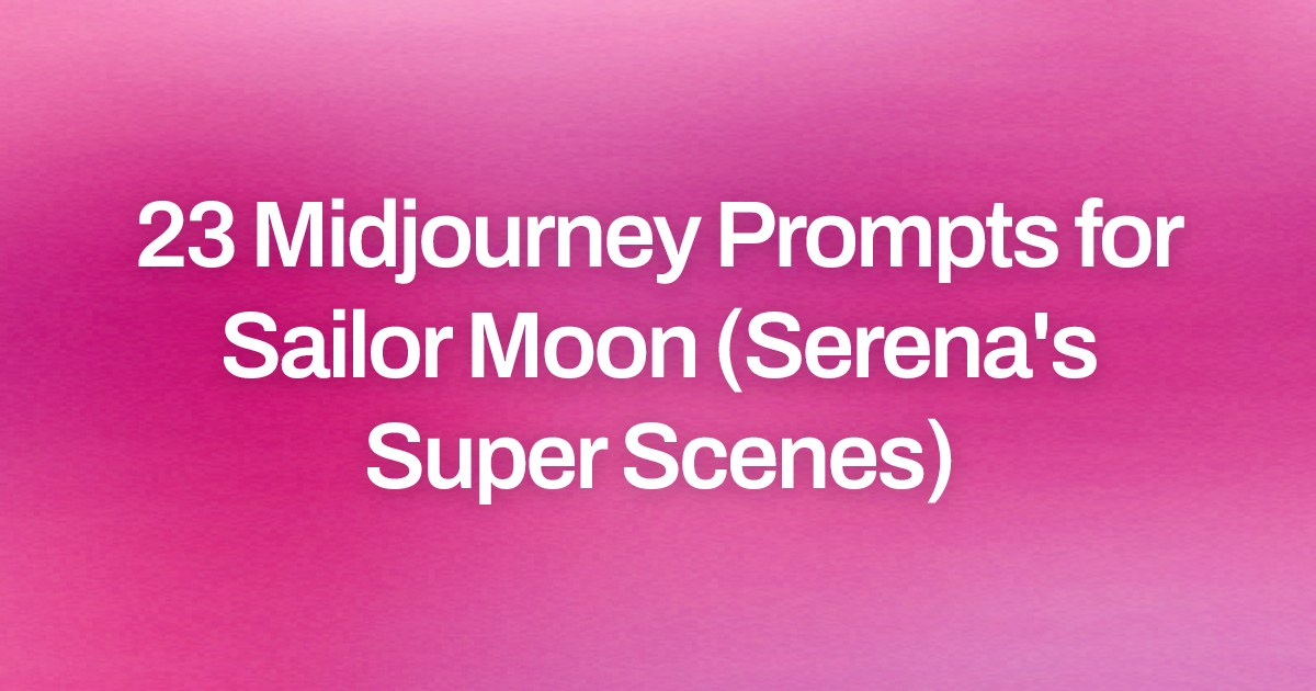 Cover image for 23 Midjourney Prompts for Sailor Moon (Serena's Super Scenes)