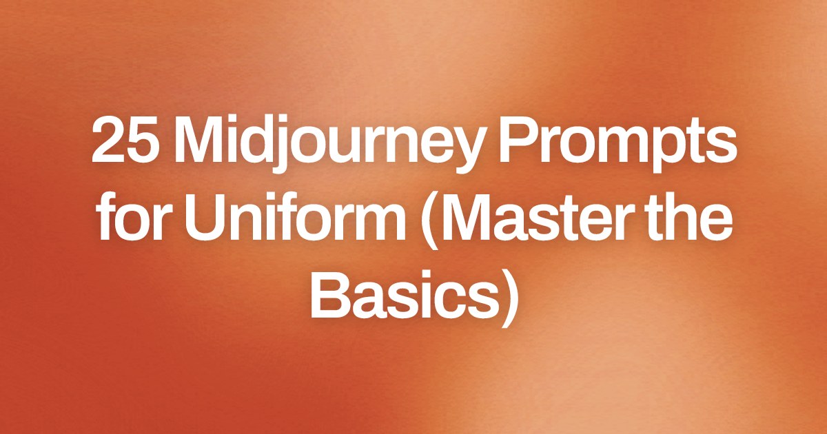 Cover image for 25 Midjourney Prompts for Uniform (Master the Basics)