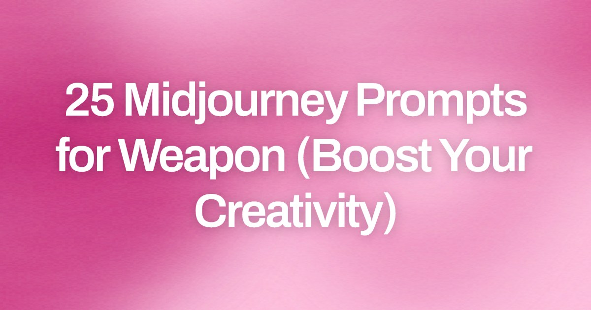 Cover image for 25 Midjourney Prompts for Weapon (Boost Your Creativity)