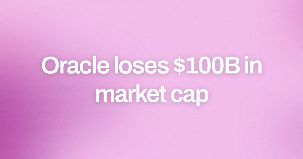 Cover image for Oracle loses $100B in market cap
