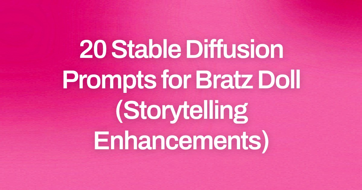 Cover image for 20 Stable Diffusion Prompts for Bratz Doll (Storytelling Enhancements)
