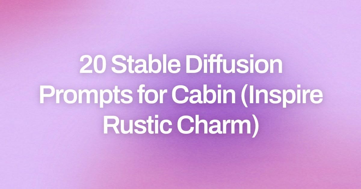 Cover image for 20 Stable Diffusion Prompts for Cabin (Inspire Rustic Charm)