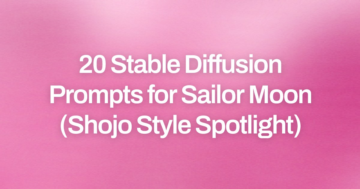Cover image for 20 Stable Diffusion Prompts for Sailor Moon (Shojo Style Spotlight)
