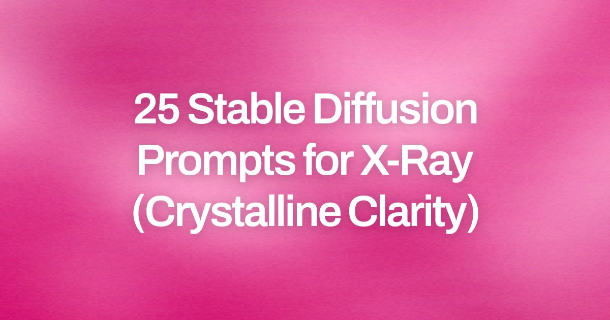 Cover image for 25 Stable Diffusion Prompts for X-Ray (Crystalline Clarity)