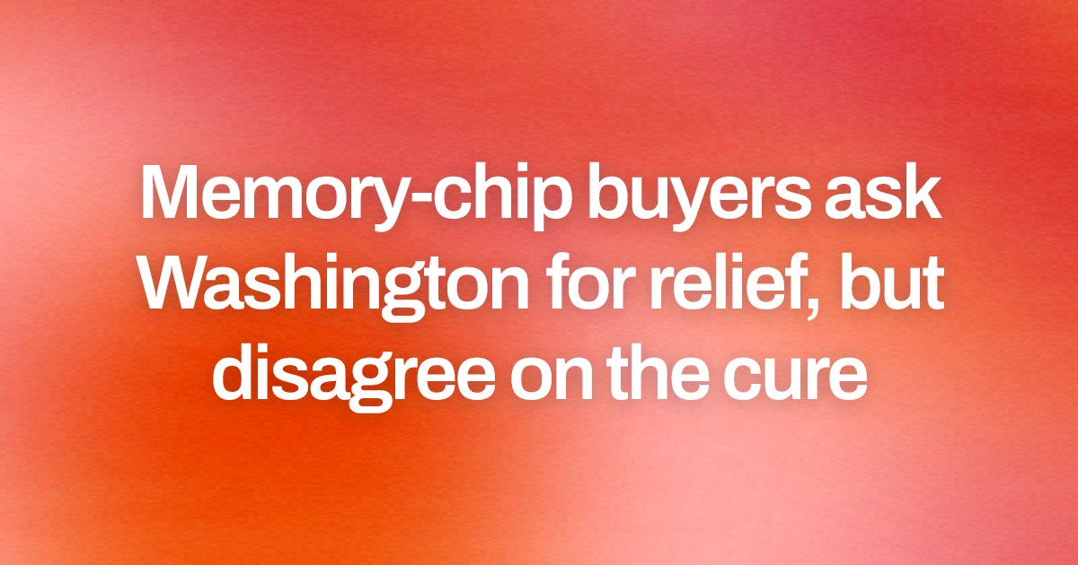 Memory-chip buyers ask Washington for relief, but disagree on the cure