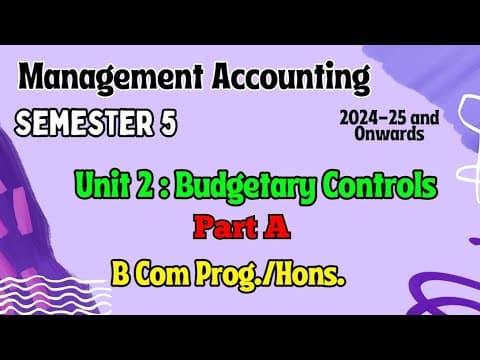 Understanding Budgetary Control and Standard Costing in Management Accounting