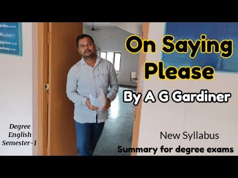 The Importance of Courtesy: Insights from AG Gardiner's 'On Saying Please'