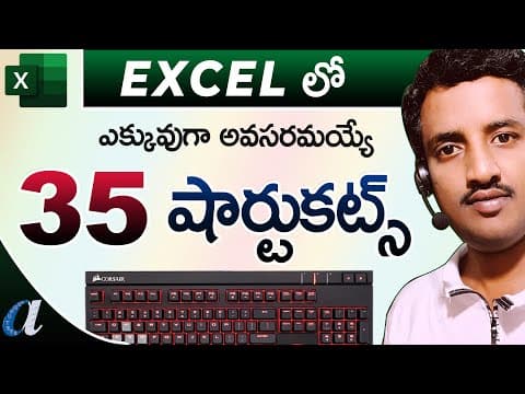 Mastering Excel: 35 Essential Shortcut Keys in Telugu