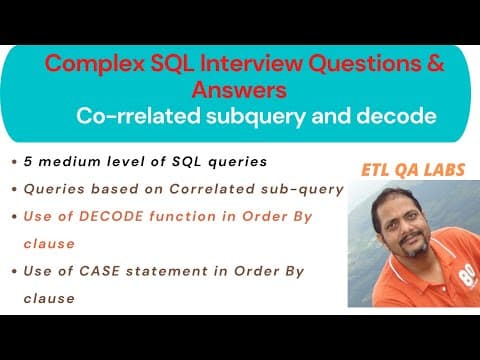 Mastering Complex SQL Queries: Insights from ETL Testing Interviews