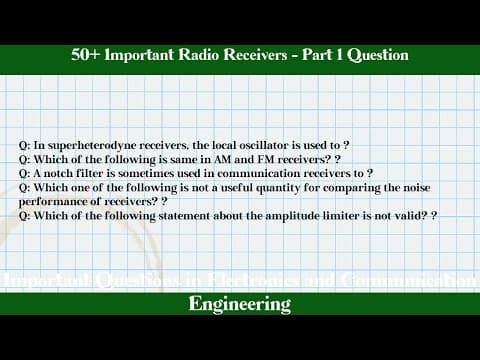 Understanding Radio Receivers: Key Concepts and MCQ Insights