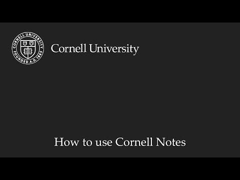 Mastering the Cornell Note-Taking System for Effective Learning